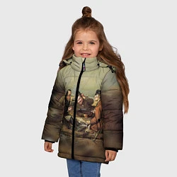 Куртка зимняя для девочки Русские охотники, цвет: 3D-светло-серый — фото 2