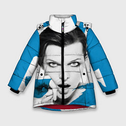 Куртка зимняя для девочки Милла Йовович, цвет: 3D-красный