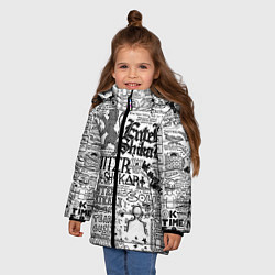 Куртка зимняя для девочки Enter Shikari: Words, цвет: 3D-черный — фото 2