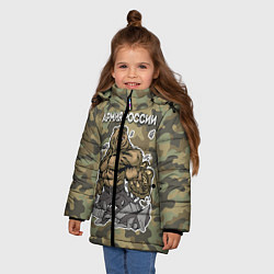 Куртка зимняя для девочки Армия России: ярость медведя, цвет: 3D-красный — фото 2