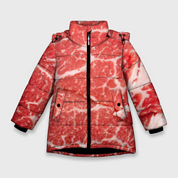 Куртка зимняя для девочки Кусок мяса, цвет: 3D-черный