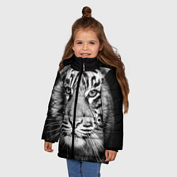 Куртка зимняя для девочки Красавец тигр, цвет: 3D-черный — фото 2