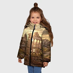 Куртка зимняя для девочки Римское солнце, цвет: 3D-черный — фото 2