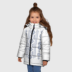 Куртка зимняя для девочки Вышивка 24, цвет: 3D-черный — фото 2