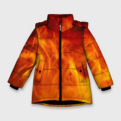 Куртка зимняя для девочки Огонь 2, цвет: 3D-черный