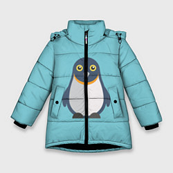 Куртка зимняя для девочки Пингвин, цвет: 3D-черный