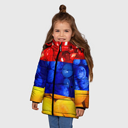 Куртка зимняя для девочки Флаг Армении, цвет: 3D-светло-серый — фото 2