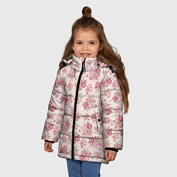 Куртка зимняя для девочки Fashion sweet flower, цвет: 3D-черный — фото 2