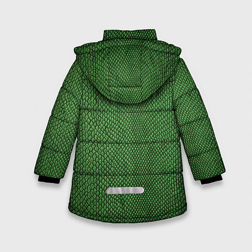 Зимняя куртка для девочки Змеиная зеленая кожа / 3D-Черный – фото 2