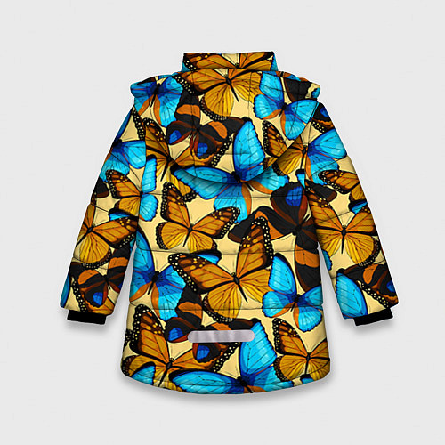 Зимняя куртка для девочки Бабочки / 3D-Черный – фото 2