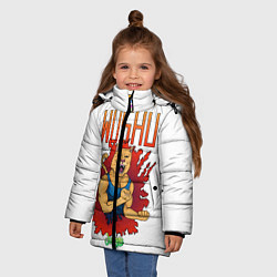 Куртка зимняя для девочки WUSHU jungle, цвет: 3D-черный — фото 2