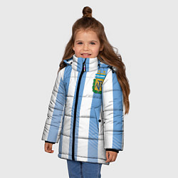 Куртка зимняя для девочки Сборная Аргентины: ЧМ-2018, цвет: 3D-черный — фото 2