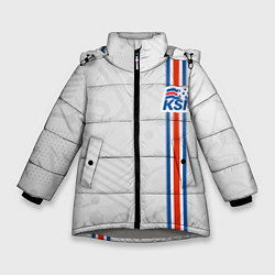 Куртка зимняя для девочки Сборная Исландии по футболу, цвет: 3D-светло-серый
