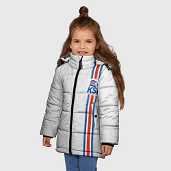 Куртка зимняя для девочки Сборная Исландии по футболу, цвет: 3D-светло-серый — фото 2