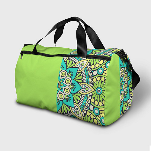 Спортивная сумка Салатовый цветок мандалы / 3D-принт – фото 2