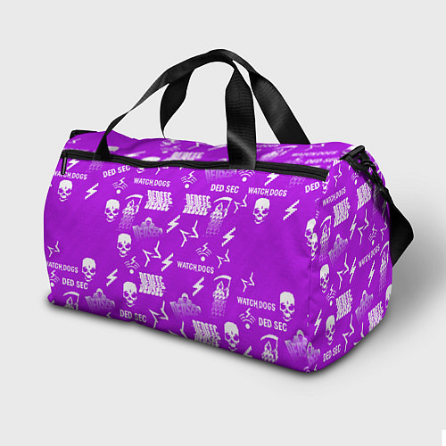 Спортивная сумка Watch Dogs 2: Violet Pattern / 3D-принт – фото 2