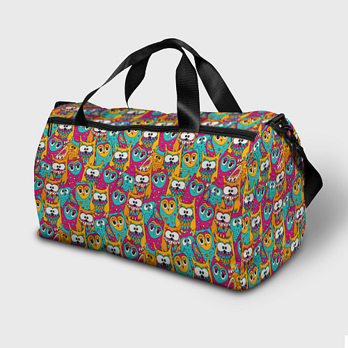 Спортивная сумка Совы разноцветные / 3D-принт – фото 2