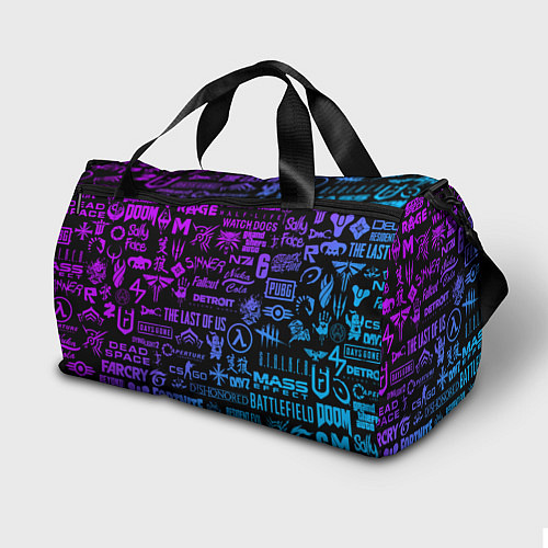 Спортивная сумка Неоновые лого игр / 3D-принт – фото 2