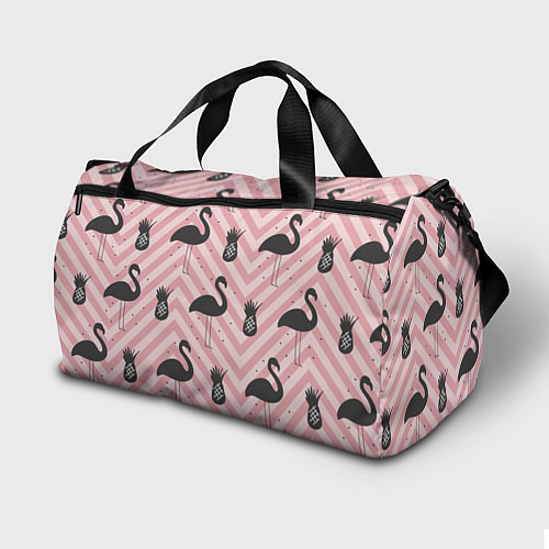 Спортивная сумка Черный фламинго арт / 3D-принт – фото 2