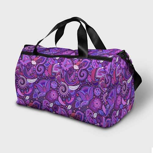 Спортивная сумка Фиолетовый этнический дудлинг / 3D-принт – фото 2