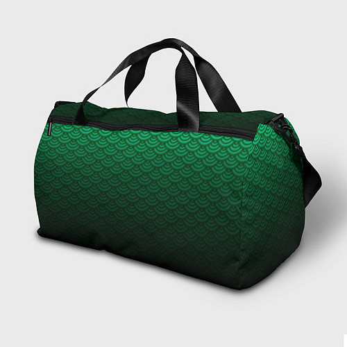 Спортивная сумка Узор зеленая чешуя дракон / 3D-принт – фото 2