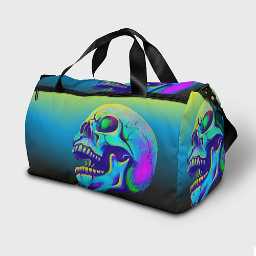 Спортивная сумка Neon skull / 3D-принт – фото 2