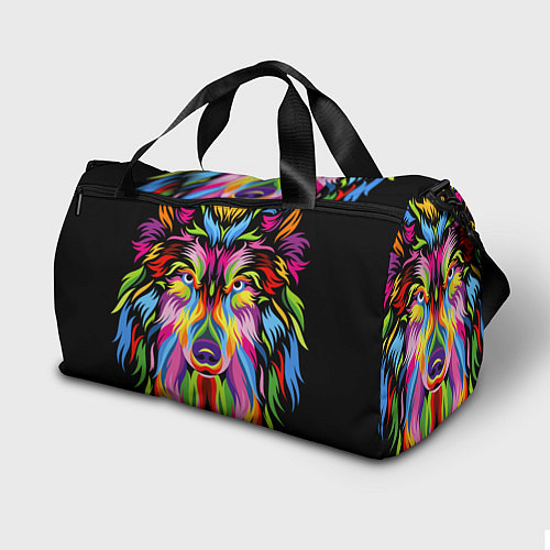 Спортивная сумка Neon wolf / 3D-принт – фото 2