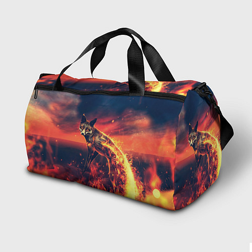 Спортивная сумка Огненная лиса / 3D-принт – фото 2