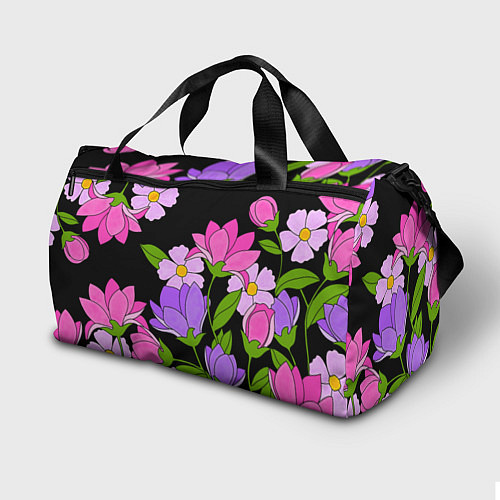 Спортивная сумка Ночные цветы / 3D-принт – фото 2