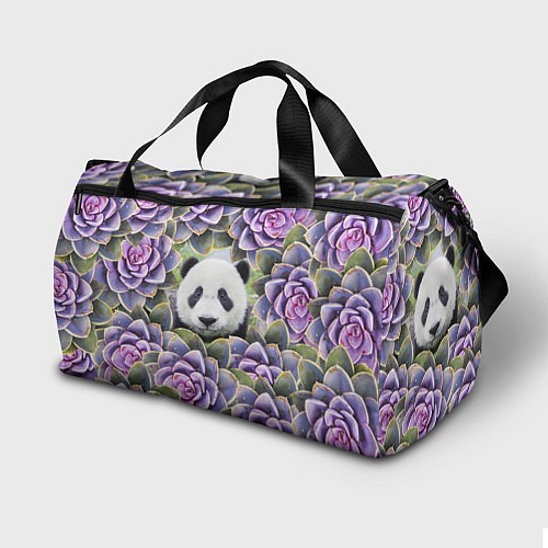 Спортивная сумка Панда среди цветов / 3D-принт – фото 2