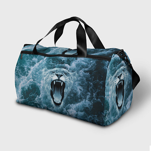 Спортивная сумка Львица в бушующих волнах / 3D-принт – фото 2