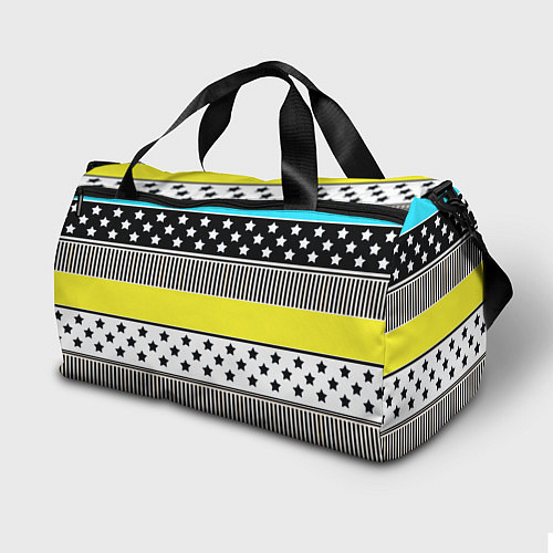 Спортивная сумка Неоновый яркий полосатый узор / 3D-принт – фото 2