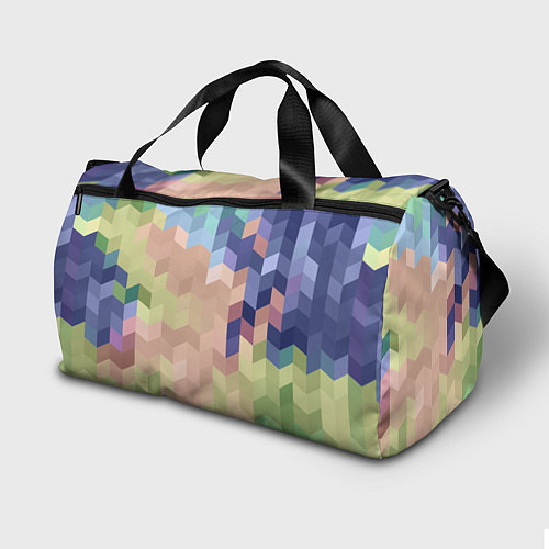 Спортивная сумка Абстрактный бежево-синий узор / 3D-принт – фото 2