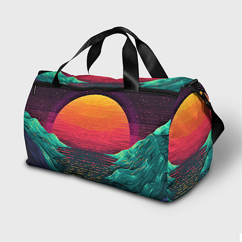 Спортивная сумка Пиксельный закат / 3D-принт – фото 2