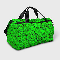 Спортивная сумка Черепа на кислотно-зеленом фоне