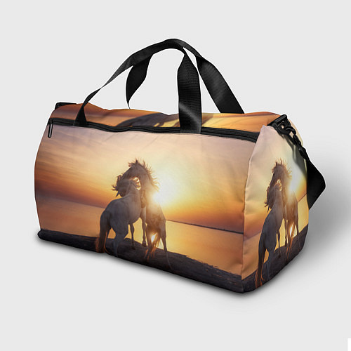 Спортивная сумка Лошади на закате / 3D-принт – фото 2
