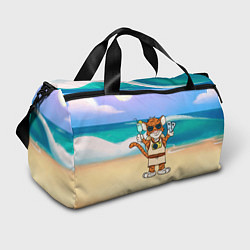 Спортивная сумка Тигр в отпуске на новый год на море