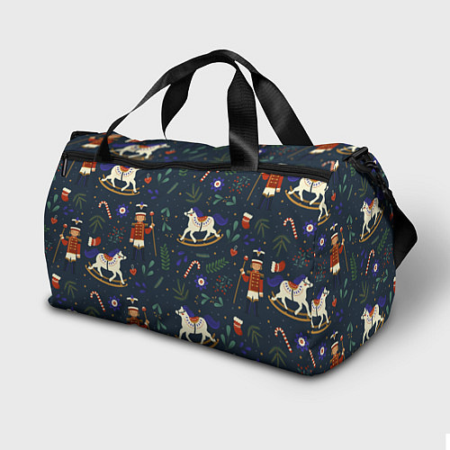 Спортивная сумка Щелкунчик паттерн с лошадкой / 3D-принт – фото 2