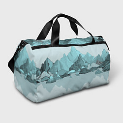 Спортивная сумка Голубой горный пейзаж с темно-серыми тенями