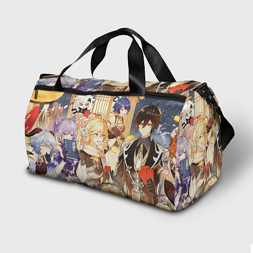 Спортивная сумка НОВЫЙ ГОД В ГЕНШИН ИМПАКТ, ЗАСТОЛЬЕ / 3D-принт – фото 2