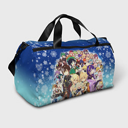 Спортивная сумка НОВЫЙ ГОД В ГЕНШИН ИМПАКТ, ВСЕ ГЕРОИ ИГРЫ