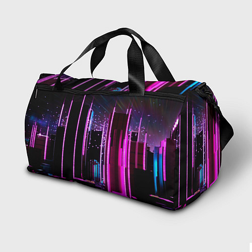 Спортивная сумка Ночной город в киберпанке / 3D-принт – фото 2