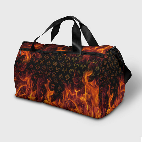 Спортивная сумка GENSHIN IMPACT FIRE SYMBOL ОГНЕННАЯ СТИХИЯ / 3D-принт – фото 2