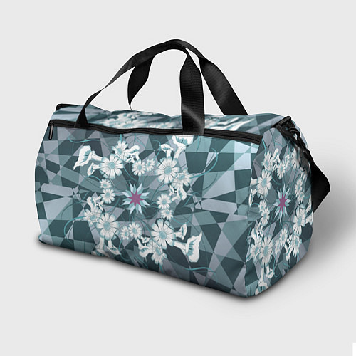 Спортивная сумка Цветы в узоре / 3D-принт – фото 2