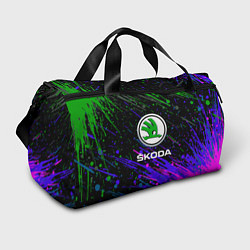 Сумки спортивные Skoda разноцветные брызги, цвет: 3D-принт