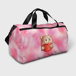 Спортивная сумка Медвежонок с сердечком День влюбленных