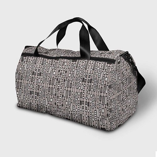 Спортивная сумка Полосатый геометрический узор Круги, квадраты, лин / 3D-принт – фото 2