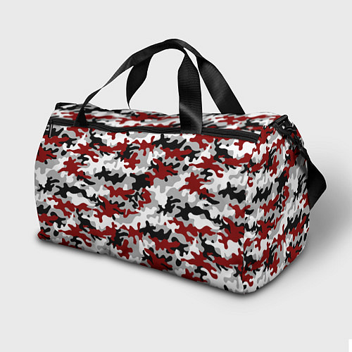 Спортивная сумка Красный камуфляж - хаки / 3D-принт – фото 2