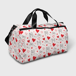 Спортивная сумка Романтические сердечки