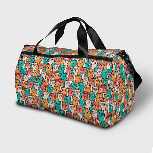 Спортивная сумка Милые Разноцветные Котики / 3D-принт – фото 2